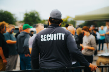 Security guards protecting business convention event in North America