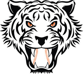 Tiger Baseball Mascot