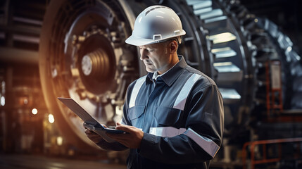 Smart industry havy digital factory production technology showing automation manufacturing process of the Industry 4.0 or 4th industrial revolution and IOT software to control operation.