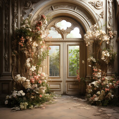  Charming large vintage restored french stone archway
