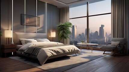 representation of a bedrooms interior design.