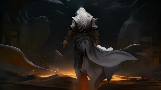 He carried a mace of magical origin its haft dd in tangled silver hair. His shirt was covered in runes and symbolism from a culture long lost to antiquity. His posture and