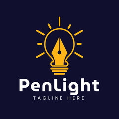Penlight Logo Vector | penlight logo designs concept vector, Creator logo design | Logo template designs