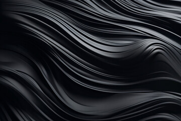 Beautiful black abstract background in the look of black waves.generative ai
