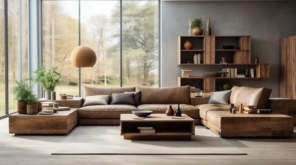 Stylish modern living room with contemporary furniture
