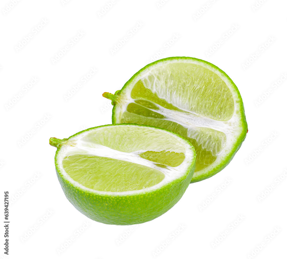 Canvas Prints Juicy slice of lime isolated on transparent png