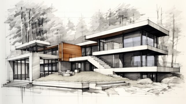 an architectural projects house sketch.
