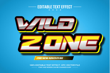 Wild zone 3D editable text effect template © nicemorning