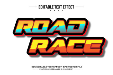 Road race 3D editable text effect template © nicemorning