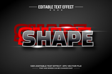 Shape 3D editable text effect template