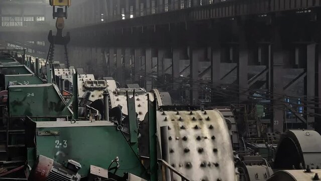 Mill grinds ore in ore dressing treatment plant