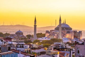 Beautiful view on Hagia Sophia in Istanbul in Turkey