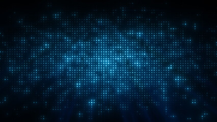 Flashing particles pattern with beams, rays.