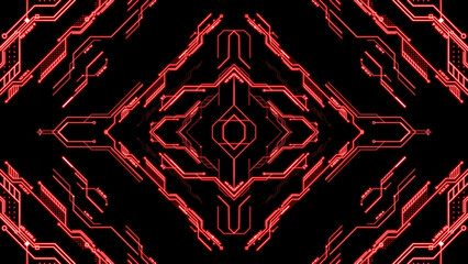 Travel through abstract technology digital tunnel.