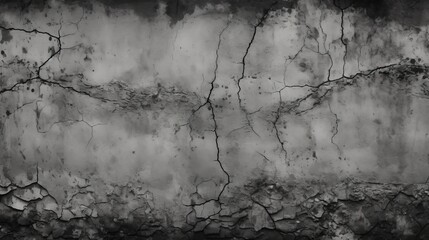 Photo of a cracked wall in black and white