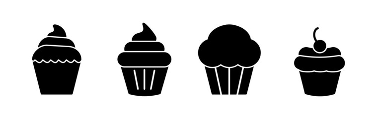 Cup cake icon vector. cake icon. bakery. muffin