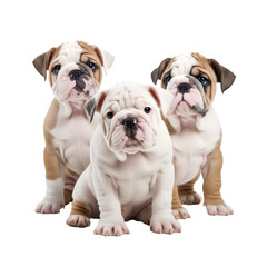 Fototapeta premium english bulldog puppies dog isolated on transparent background