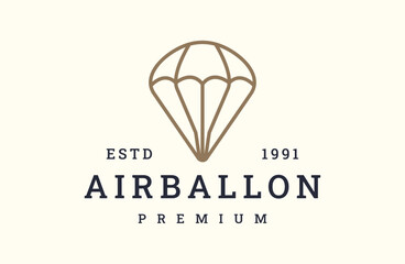 Air ballon logo vector icon illustration hipster vintage retro