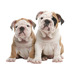 english bulldog puppies dog isolated on white  background