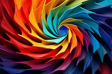 whirling patterns of vibrant colors mesmerize as they spin outward, Generative AI