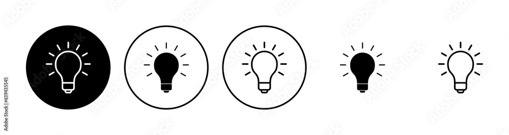 Sticker Lamp icon set. Light bulb icon vector. idea symbol.