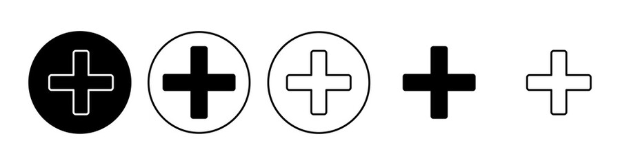 Plus Icon set. Add plus icon