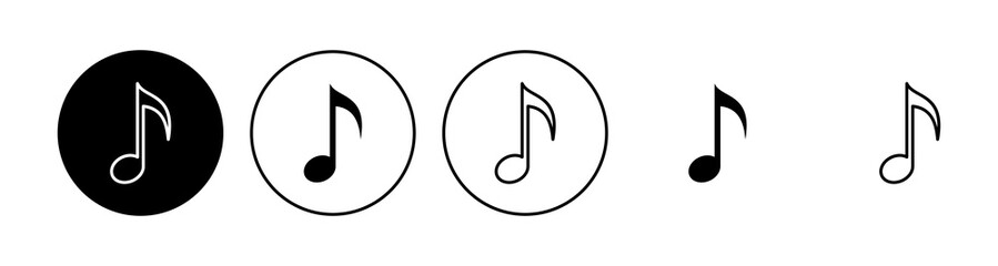 Music icon set. note music icon vector