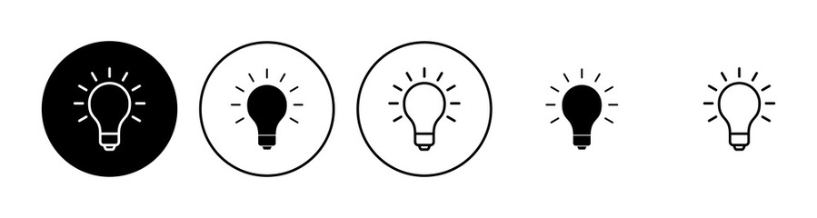 Lamp icon set. Light bulb icon vector. idea symbol.