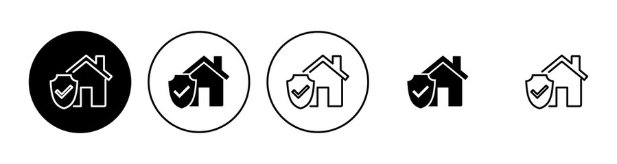 House insurance icon set. house protection icon.