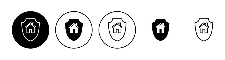 Home insurance icon set. home protection icon