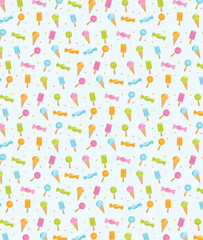 Candy Pattern with Sweet Desserts and Ice Cream