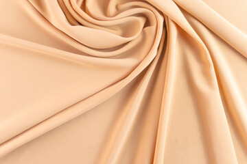 Abstract silk background peach fabric fancy liquid waves
