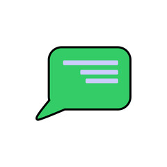 Flat Design Speech bubble / speech balloon or chat bubble line art icon for apps and websites