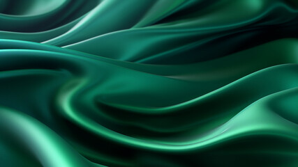 Obraz premium Elegance abstract soft focus wave glossy green fabric use for background