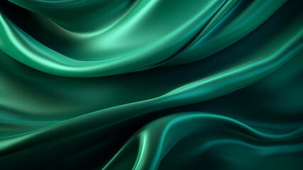 Obraz premium Elegance abstract soft focus wave glossy green fabric use for background