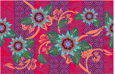 Indonesian batik motifs with very distinctive plant patterns. Exclusive designs for various purposes. eps 10