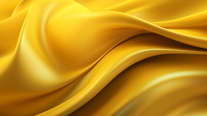 Elegance abstract soft focus wave glossy yellow fabric use for background
