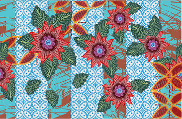 Indonesian batik motifs with very distinctive plant patterns. Exclusive designs for various purposes. eps 10