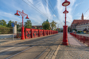 Naklejka premium Sand Bridge at Wyspa Piasek Island - Wroclaw, Poland