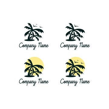 coconut tree logo design, coconut tree logo, tree design, tree vector, nature logo design, t-shirt design, coastal logo design, palm design, vector,logo,vintage
