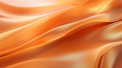 Elegance abstract soft focus wave glossy orange fabric use for background