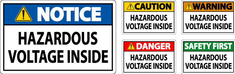 Danger Sign Hazardous Voltage Inside