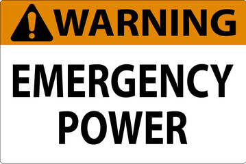 Warning Sign Emergency Power