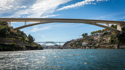 The beautiful bridges at in Porto, Portugal on 2023