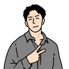 cute man cartoon on white background