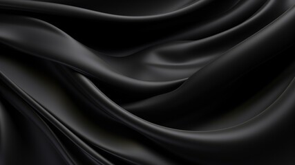 Obraz premium Elegance abstract soft focus wave glossy Black fabric use for background