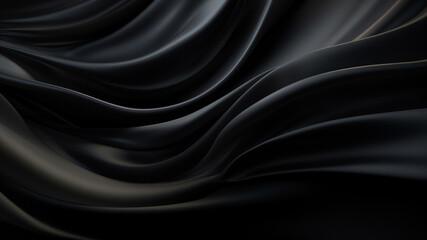 Obraz premium Elegance abstract soft focus wave glossy Black fabric use for background