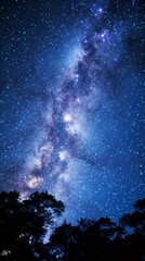 The Milky Way painting the night sky, stars glittering like diamonds, an awe-inspiring view of the...