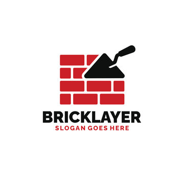 Bricklayer logo design vector illustration