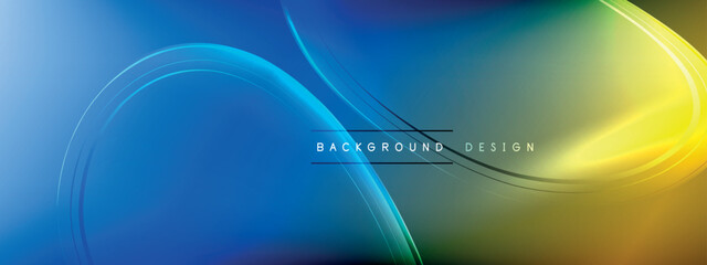 Vector abstract background - liquid transparent bubble shapes on fluid gradient with shadows and light effects